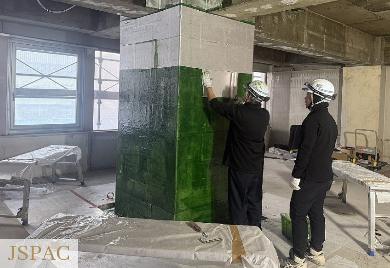 繊維シート貼り